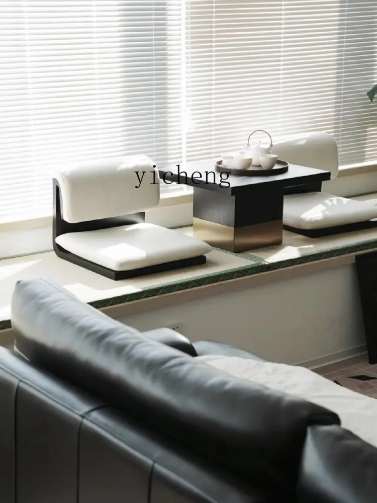 Zf Cream Black and White Bay Window Table and Chair Small Coffee Table Tatami Table and Chair Combination Carpet Seat