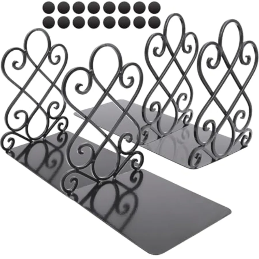 

2 пары винтажных подставок для книг с войлочными накладками, 1 кг, сверхпрочные, с длинным основанием, роскошные, в стиле ретро, антикварные, не для книг с тонкими страницами