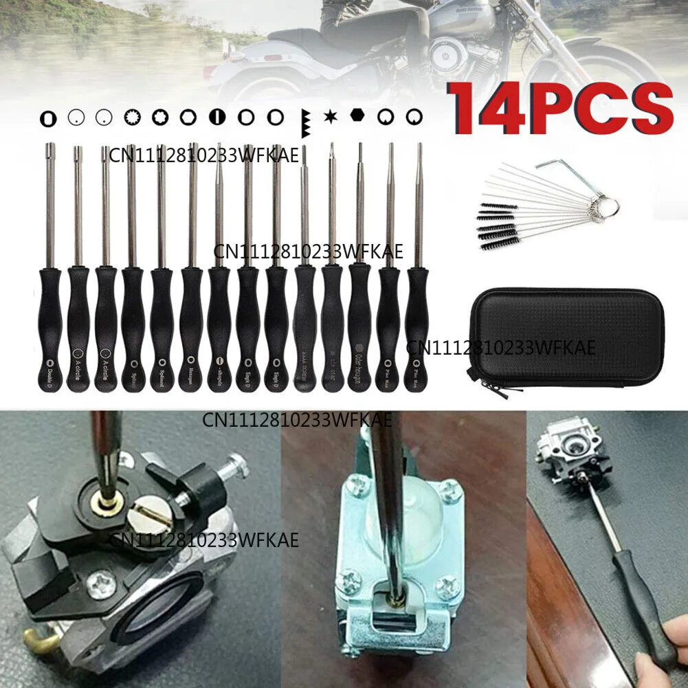 14pcs Carburetor Adjustment Tool Screwdriver Kit For 2-Cycle Engine Carburator Small Carb Tune Up Carburetor Adjuster Tool