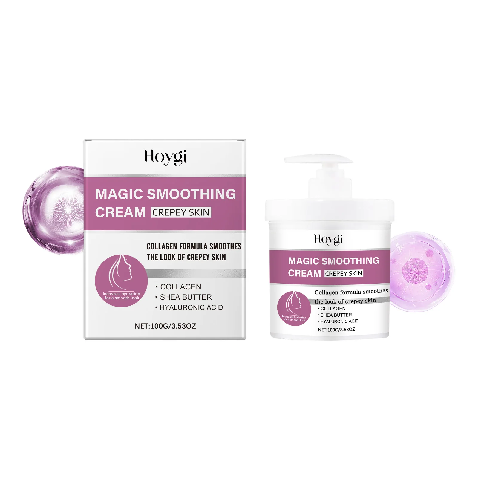 

Magic Smoothing Cream for Crepey Skin (100g/3.5oz) - Collagen & Hyaluronic Acid Formula - Intensely Hydrating Body Cream