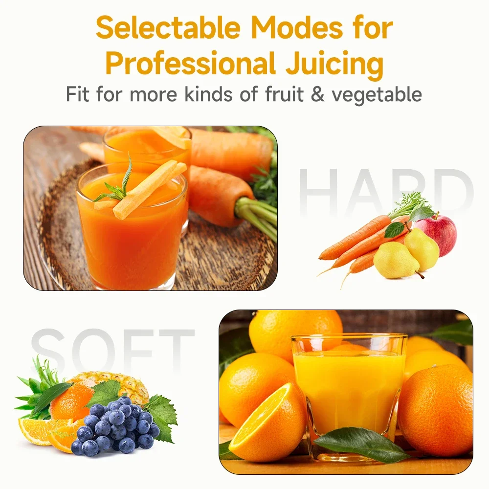 LUFVEBUT عيار كبير عصارة بطيئة 250 واط الصحافة الباردة مضغ النازع BPA الحرة عالية العصير إنتاجية آمنة أداة المطبخ