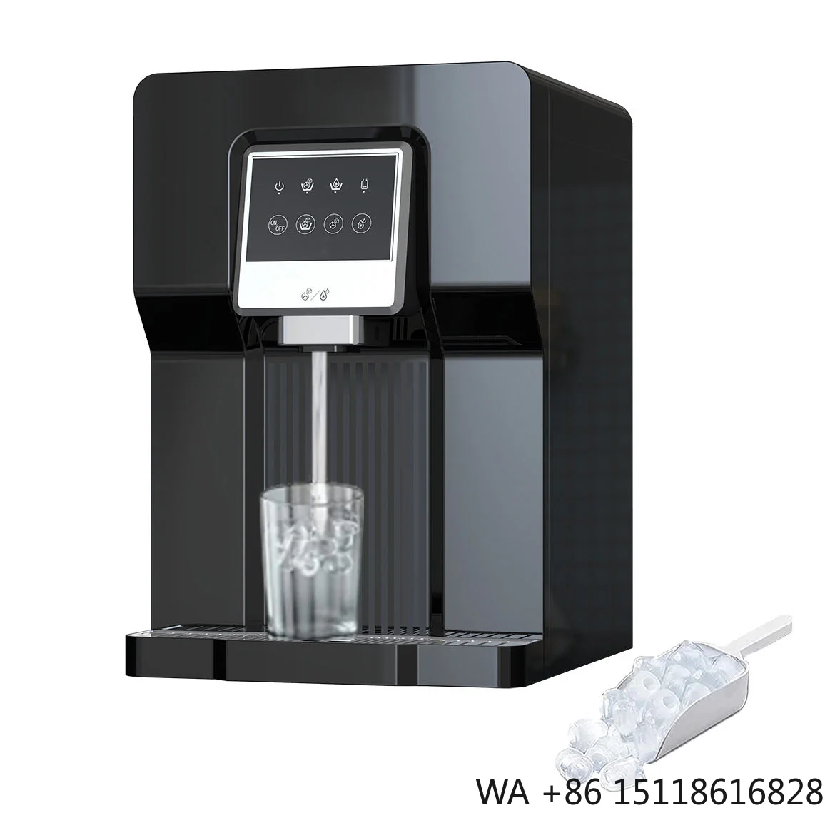 Bottleless Countertop Ice Machine with Water Dispenser Ice Maker & Cooler Air-Cooled Motor & PLC for Home Use