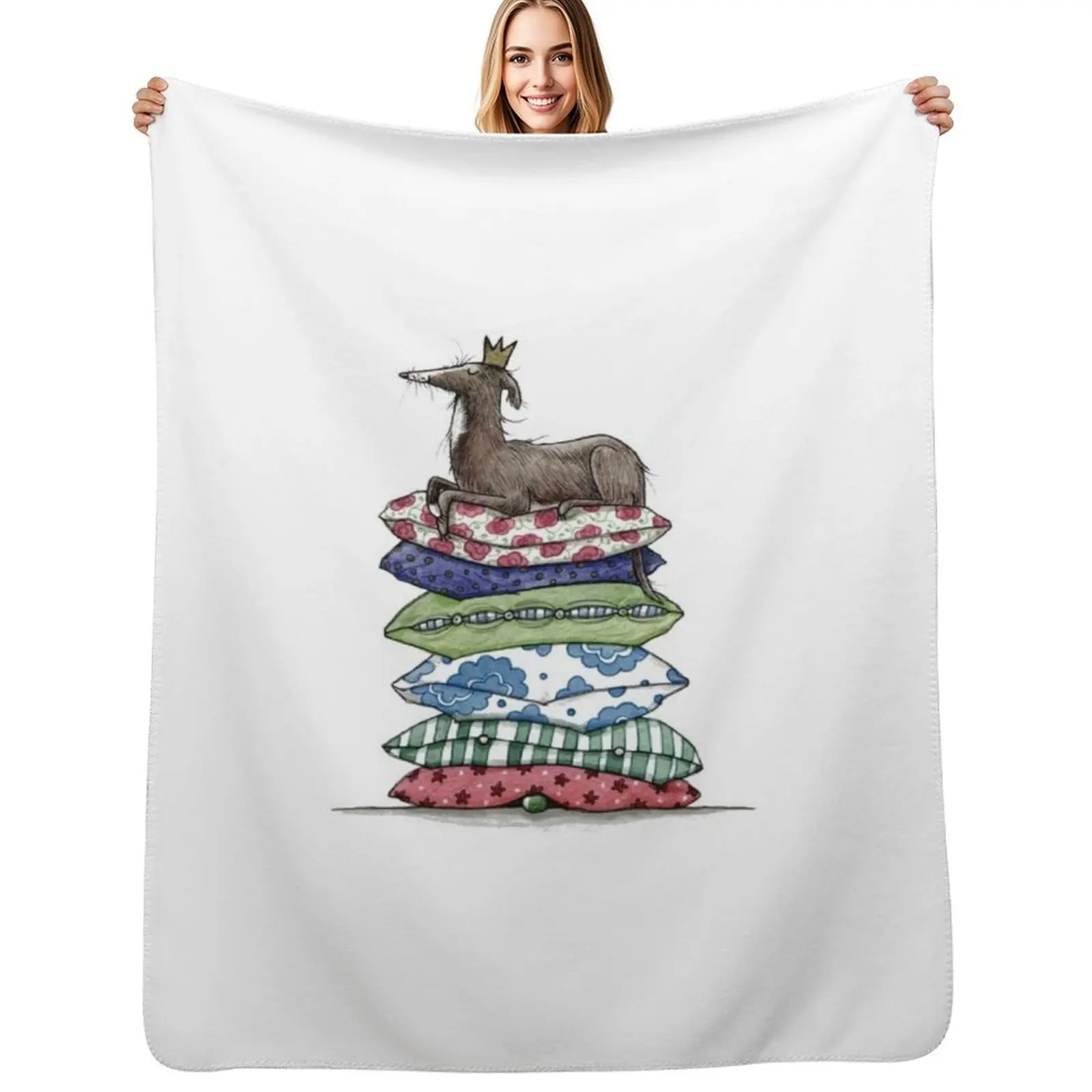 

Princess On The Pea - Greyhound - Galgo - Whippet Italian Greyhound Throw Blanket Designers Loose wednesday Blankets
