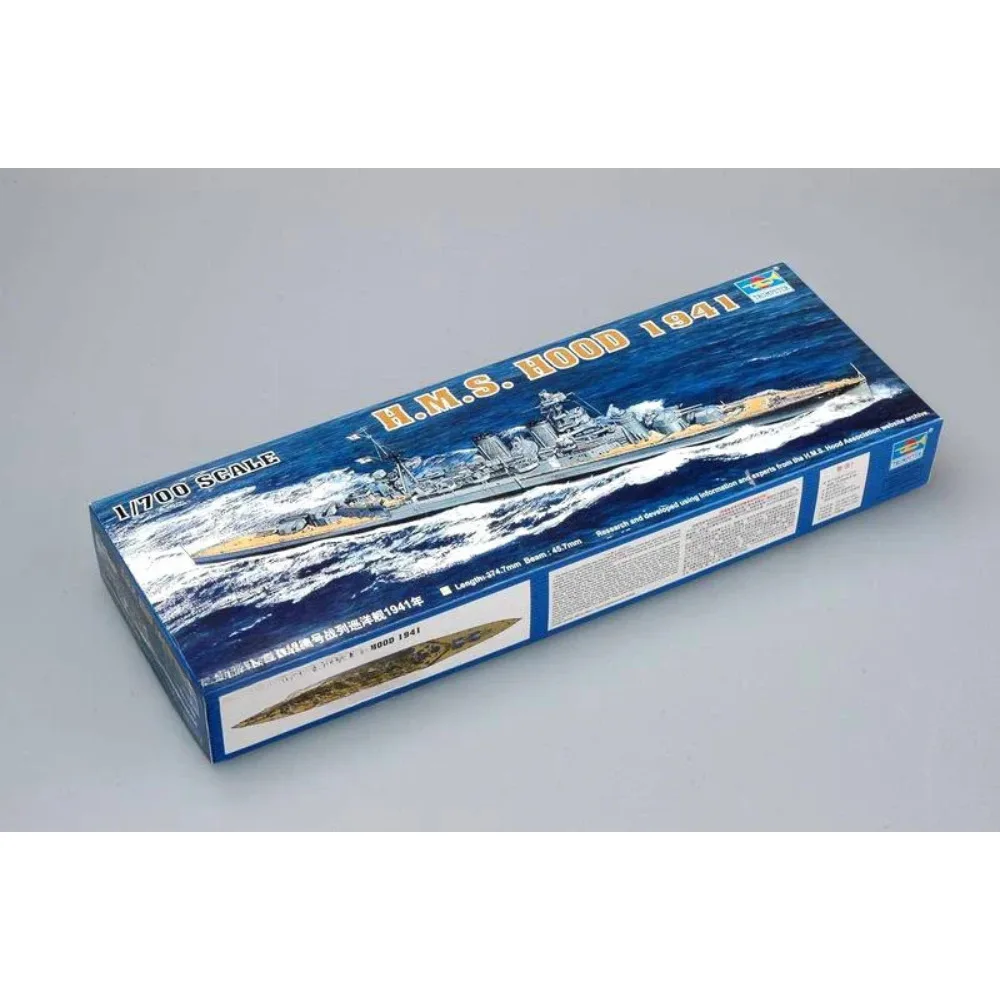 05740 Trumpeter modelo HMS Hood, Royal Navy Battlecruiser 1941 Kit de modelo de barco 1/700