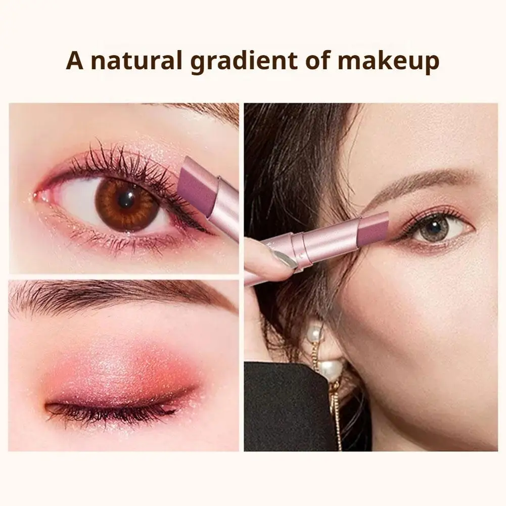 Fauler zweifarbiger natürlicher doppelfarbiger Glitzer-Lidschatten, wasserdicht, zweifarbig, schimmernder Lidschattenstift, einfach zu tragende Schönheits-Make-up-Tools