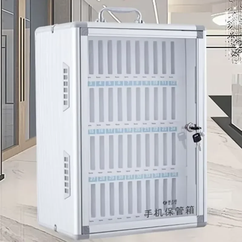 2026 Portable Suitcase Mobile Phone Custody Safe Deposit Box Wall Mounted Cell Storage Aluminum Alloy Cabinet Locker 36
