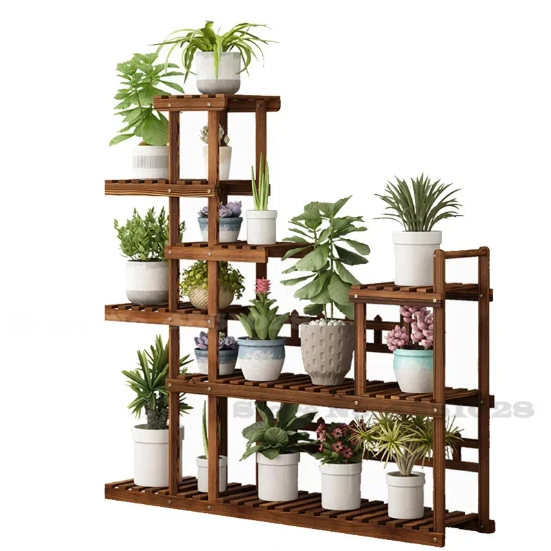 

Multi-layer Wood Flower Rack Plant Stand Shelves Bonsai Display Shelf Indoor Garden Patio Balcony Flower Stands Plant Shelves