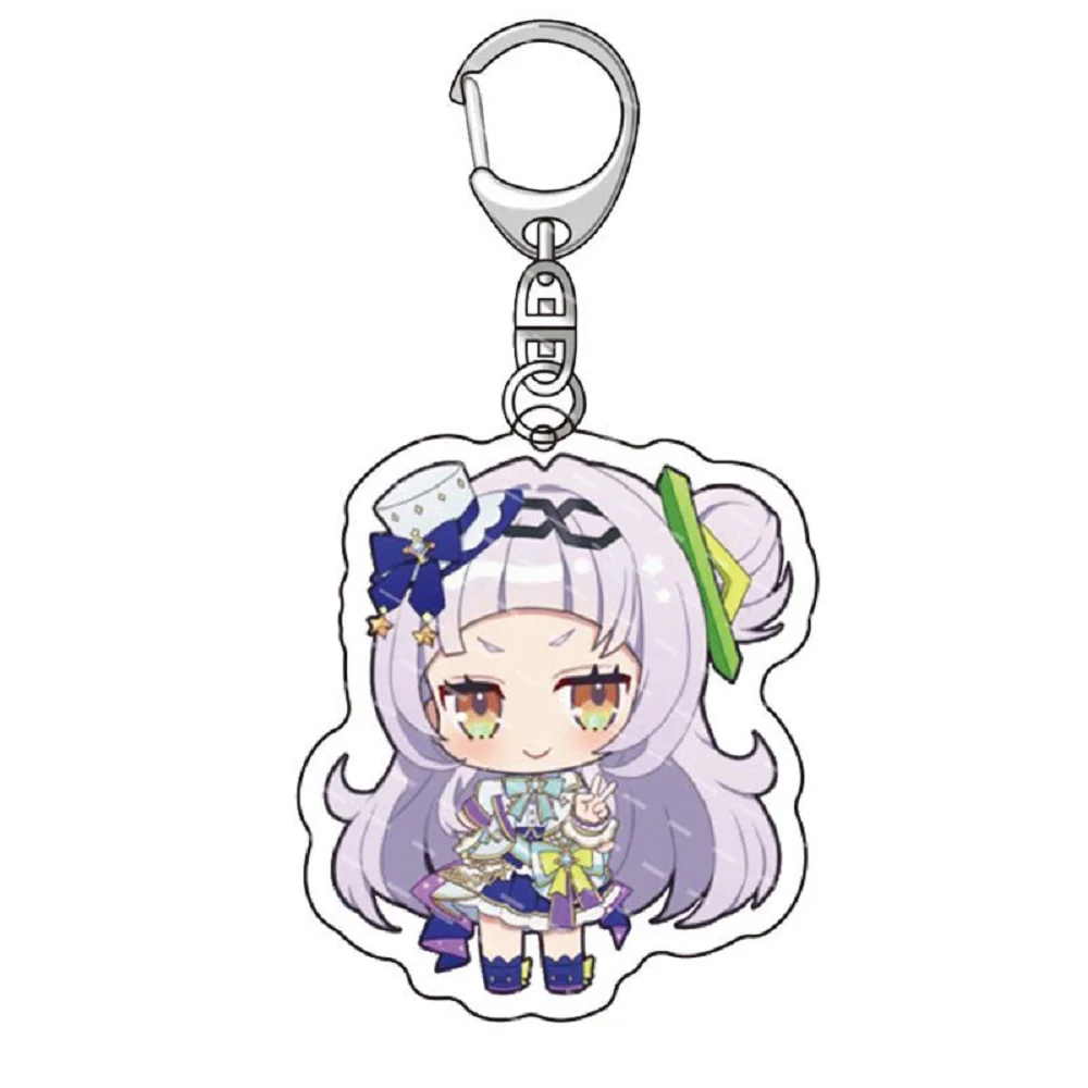 Hololive VTuber Figures Keychain Transparent Acrylic Keyring Shu Mysta Luca Ike Vox Collection Fans Gifts Key Chains