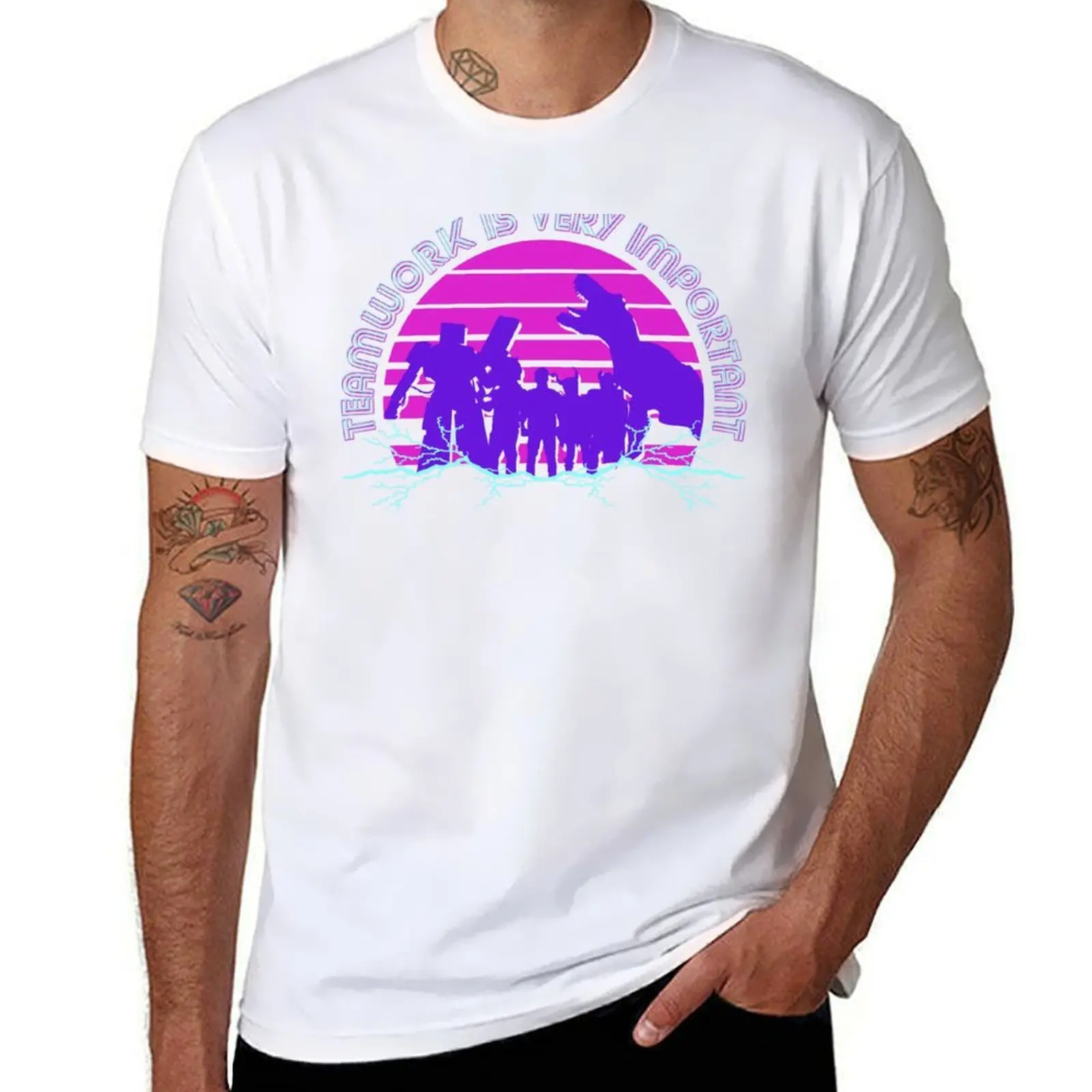 

Kung Fury - Teamwork is Very Important! T-Shirt cotton t shirt man t shirts for man graphic vintage T-Shirt
