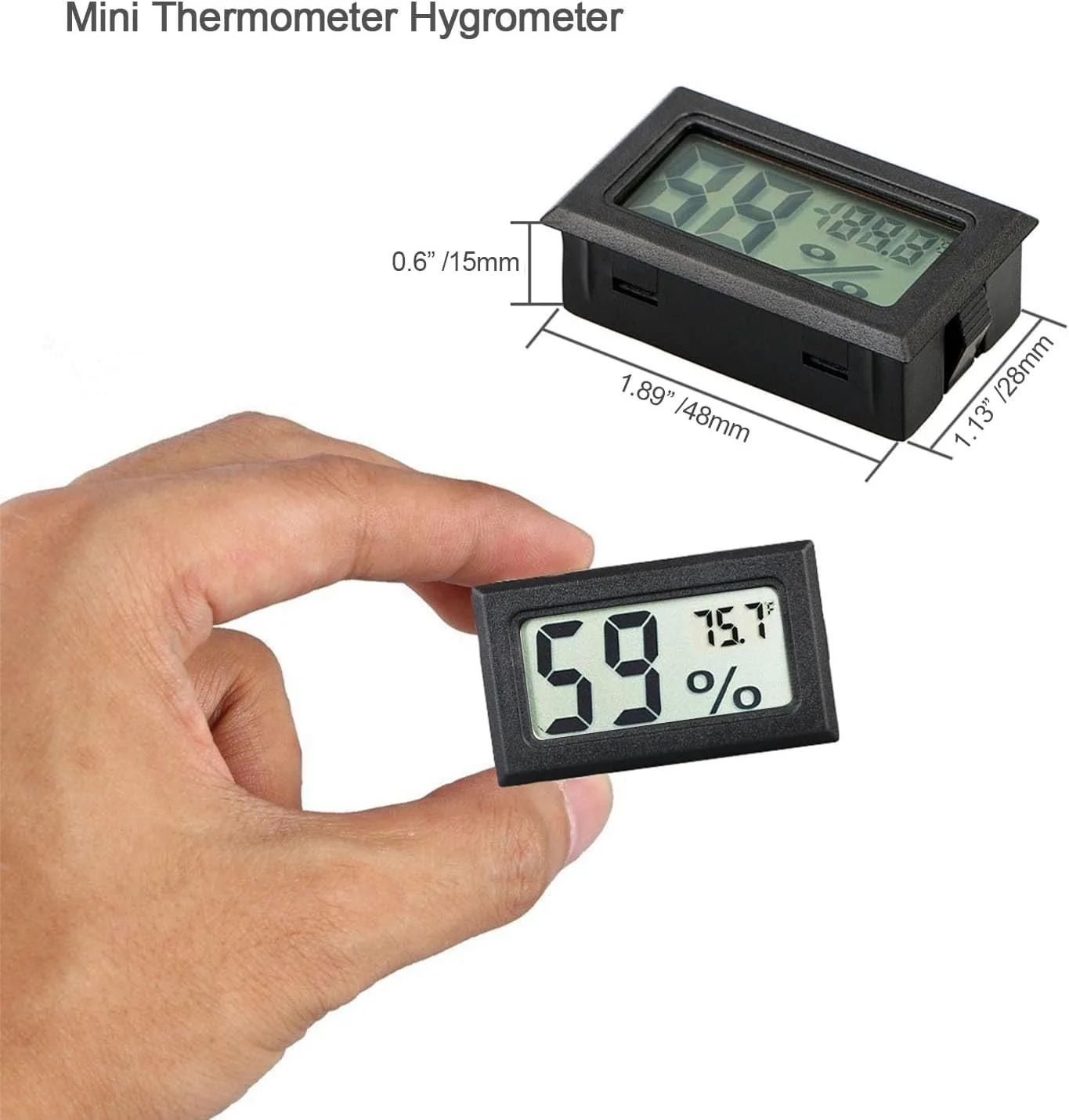 Digital Temperature & Humidity Meter LCD Monitor for Bambu Lab X1 P1 AMS Filament Box – 3D Printer Filament Dry Box