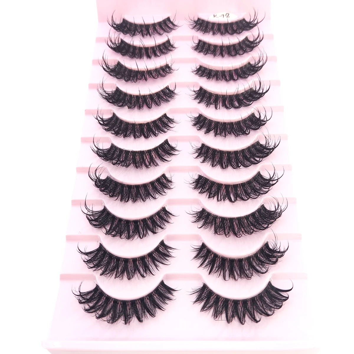 10 pairs of Russian natural looking soft and fluffy artificial mink eyelashes dramatic messy mink eyelashes fox eyelashes