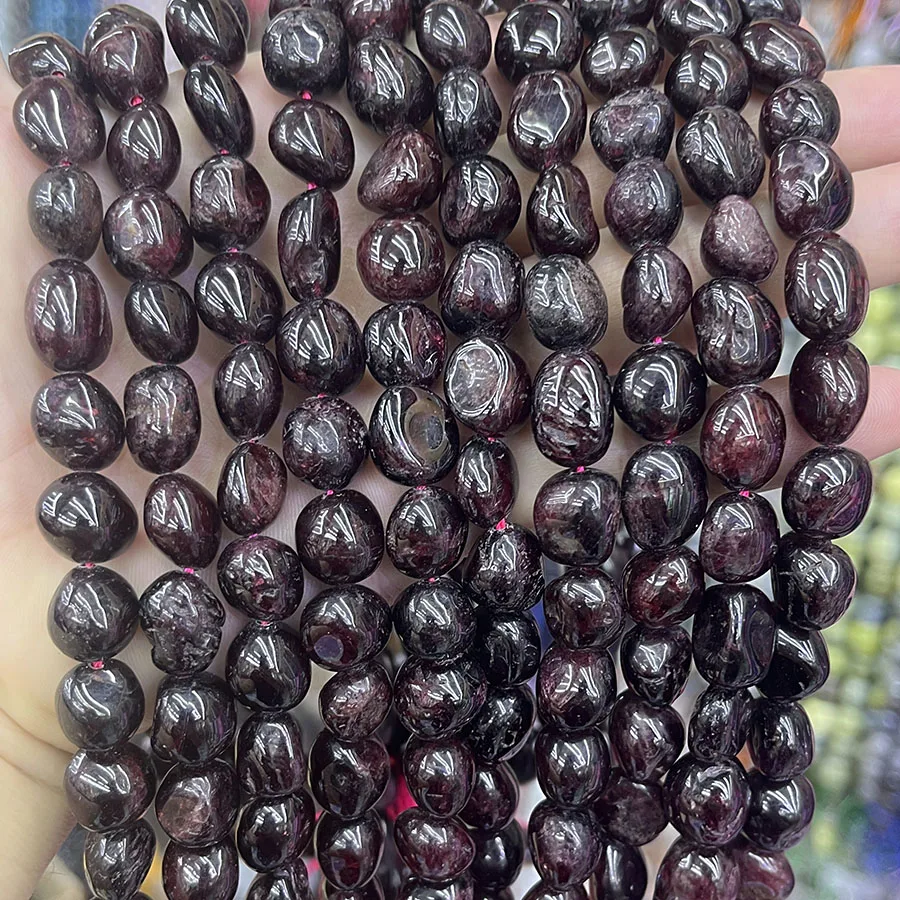 Natural Crystal Garnet Conformal Stone Irregular Faceted Loose For Jewelry Making DIY Necklace Bracelet 15\'\'12-13mm