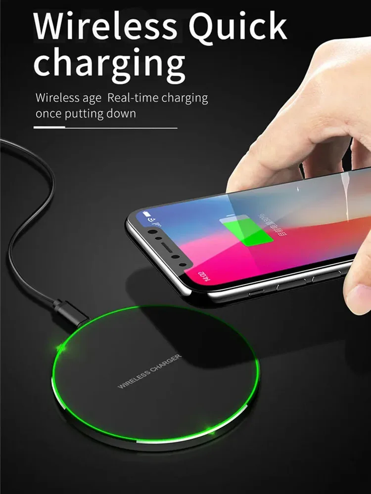 Schnelles kabelloses Ladegerät für iPhone 17 - 12 X Pro Max 8 Samsung Galaxy S23 Xiaomi – Kabellose Ladestationen und Ladegeräte