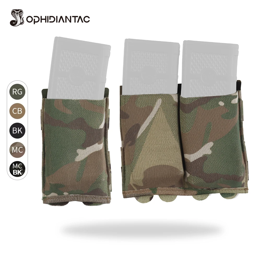 Porte-chargeur OPHIDIANTAC simple/double/triple calibre 5,56 mm - Pour la chasse tactique en extérieur, construction MOLLE