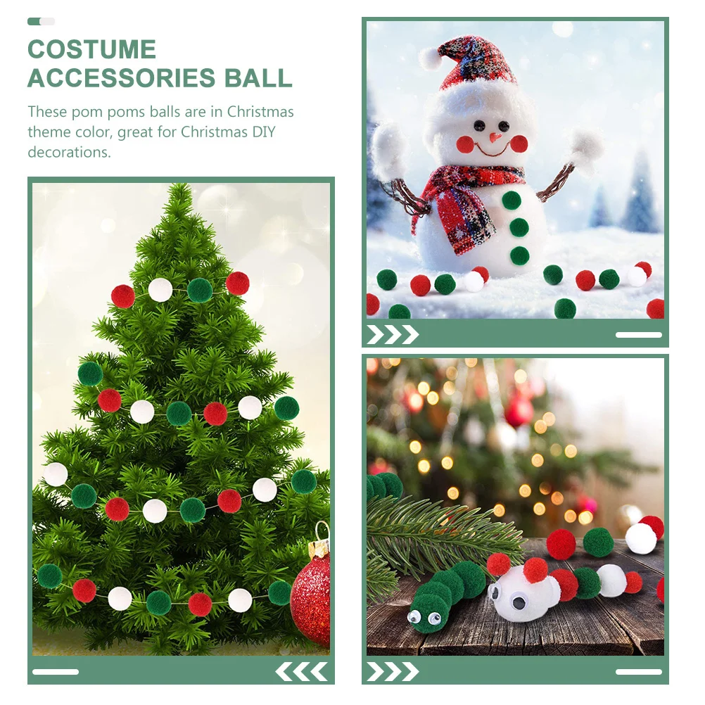 2000 Pcs Christmas Centerpieces Decoration Pompoms Faux Fur for Hats Balls Fluffy Crafts Small Child