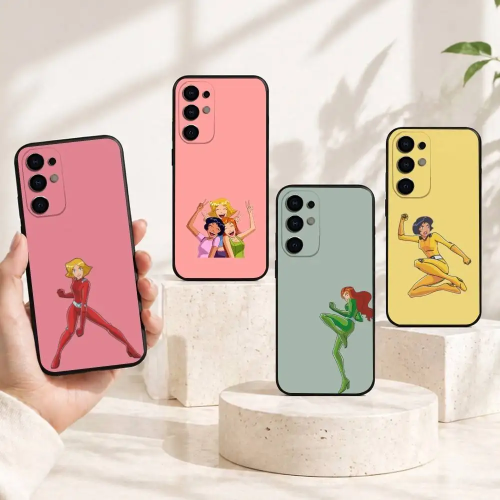 Funda de teléfono con dibujos animados de Totally Spies para Samsung S25,S24,S21,S22,S23,S30,Ultra,S20,Plus,Fe, funda negra de silicona suave