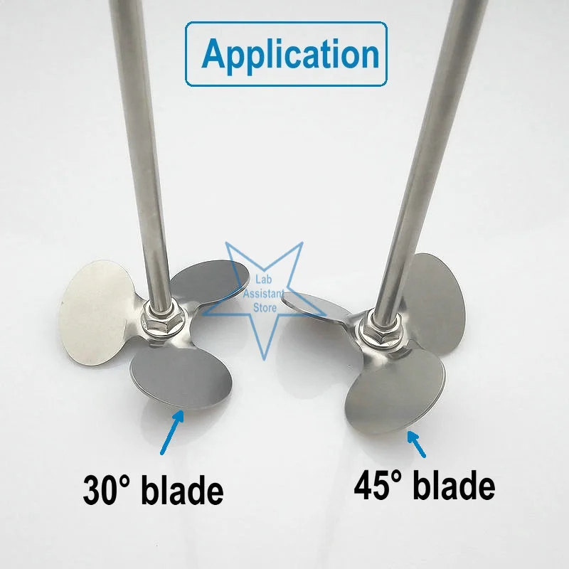 1pcs Laboratory Diameter 40-120mm Stainless Steel 3-leaf Type Stirring Blade Mixing Paddle & Length200-500mm Dispersion Rod