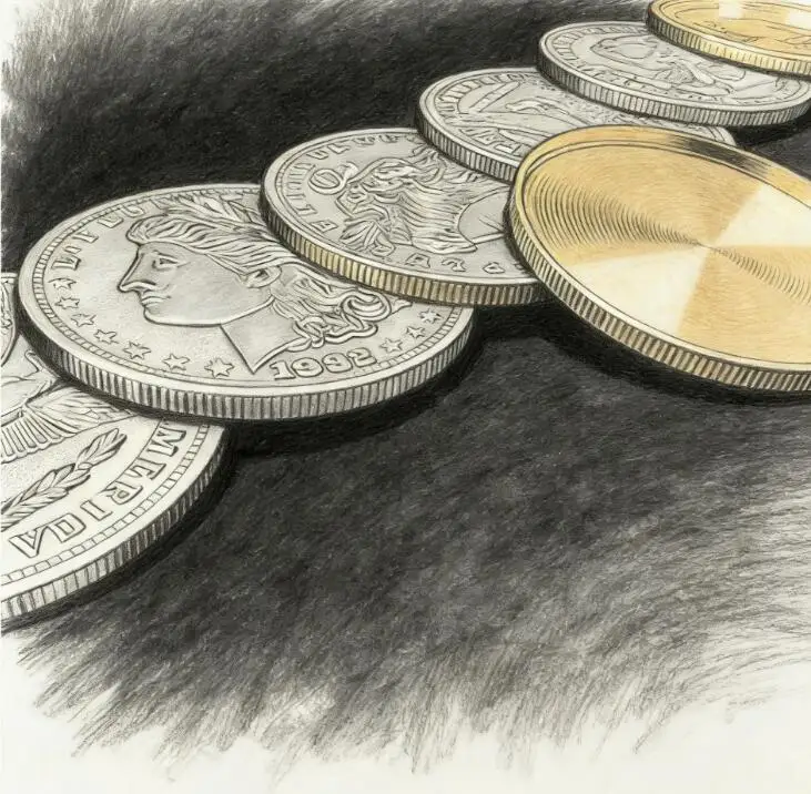 

Набор монет и фальшивых монет Morgan Dollar (5 монет + 1 монета с головой + 1 монета с хвостом) для фокусов, иллюзий, магических трюков, реквизит для магии