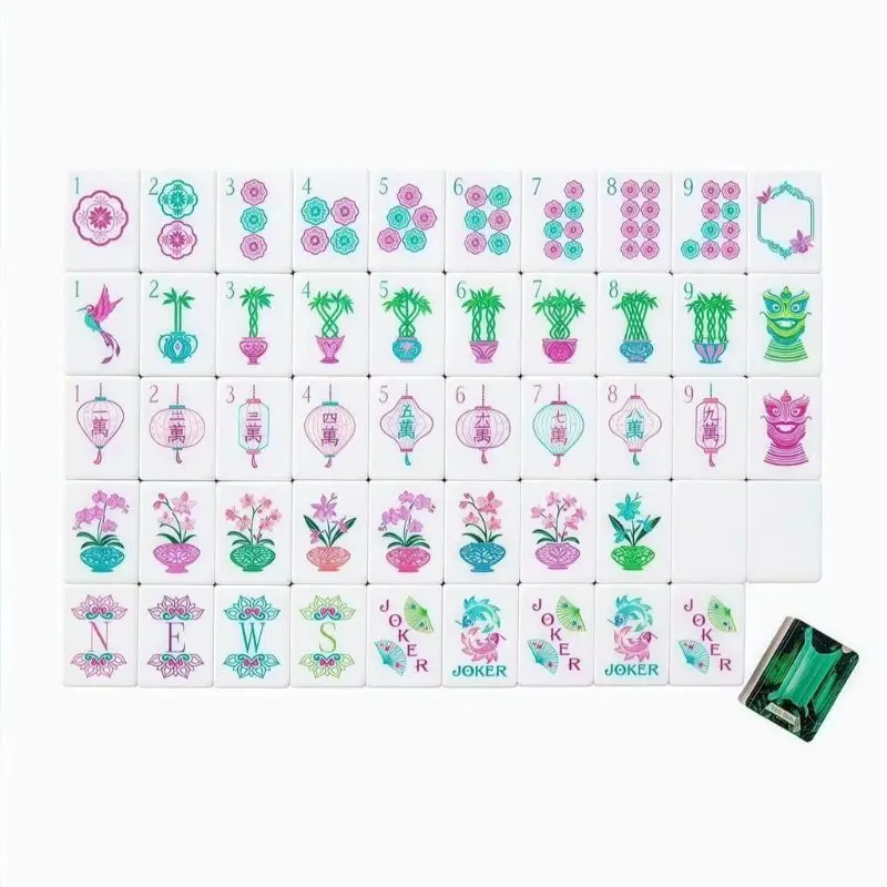 2026 Custom Edition 4-Layer Modern American Mahjong Set Bamboo-Patterned Acrylic Tiles 160 Pieces Adults Gifting