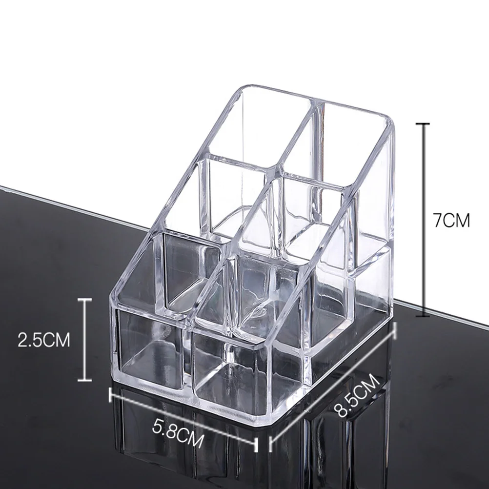 Caja de almacenamiento de maquillaje transparente, organizador creativo de acrílico, soporte de exhibición de escritorio para pintalabios, esmaltes de uñas