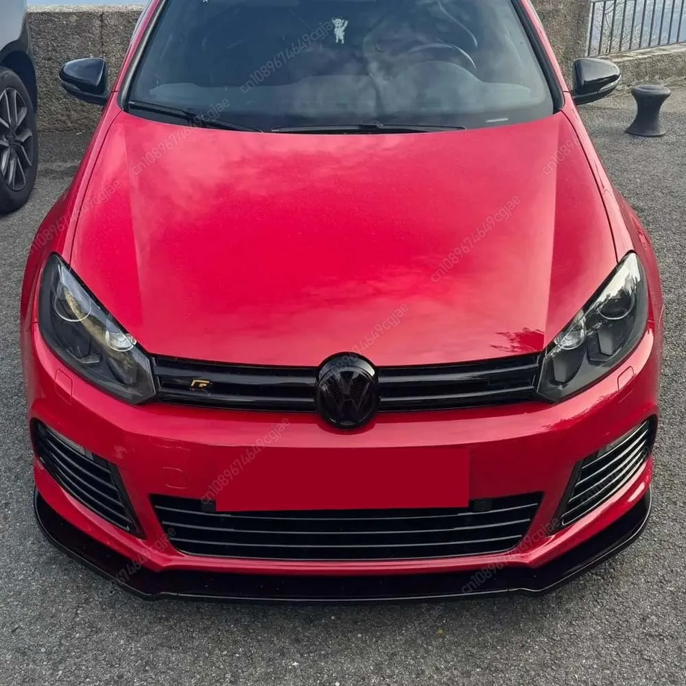 

For VW Golf 6 MK6 R R20 2008-2013 Black Spoiler Car Front Bumper Lip Spoiler Body Kits Splitter Diffuser Deflector Canard Tuning