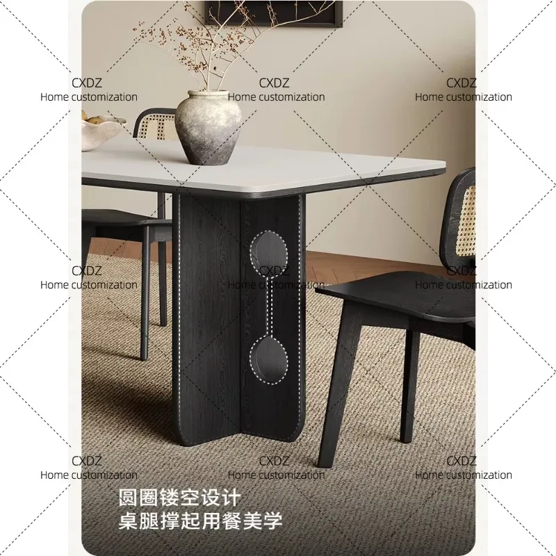 XXCorner Wooden Dining Table Luxury Modern Simpl Rock Rectangular Apartment Living Room  Mesa De Cocina Kitchen Furniture