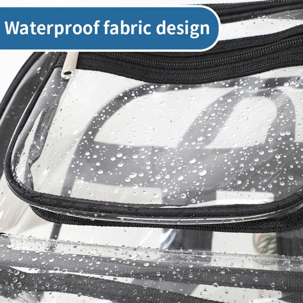 Fashion Large Capacity Transparent Backpack Zipper Portable PVC Backpack Waterproof Visible Students School Bag Fitness
