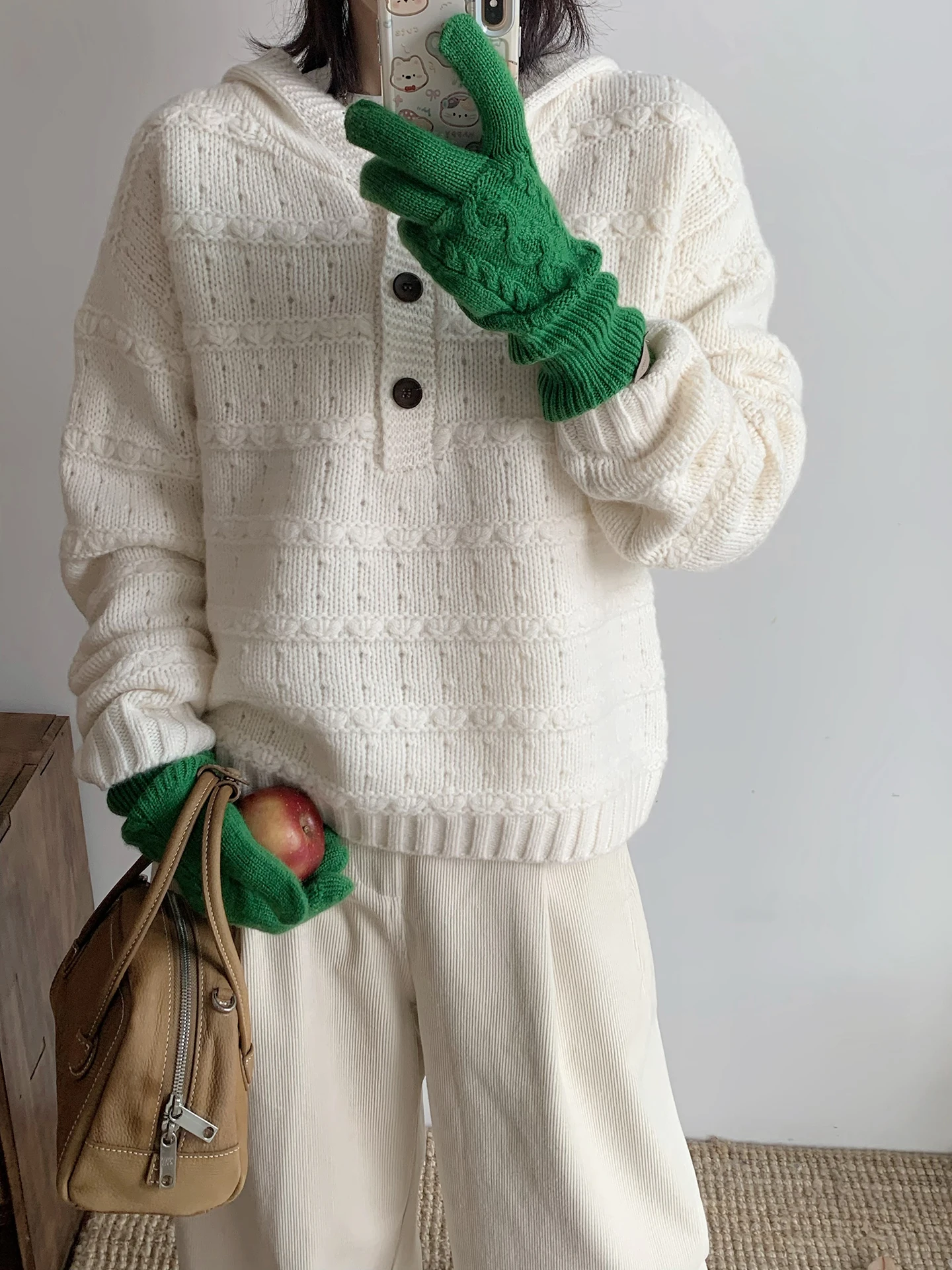 

Korean Laid-ba Sle Hooded 00 Wool Knitted Sweater Women's Design Thin Loose Overhead Thiened Sweater Autumn Winter