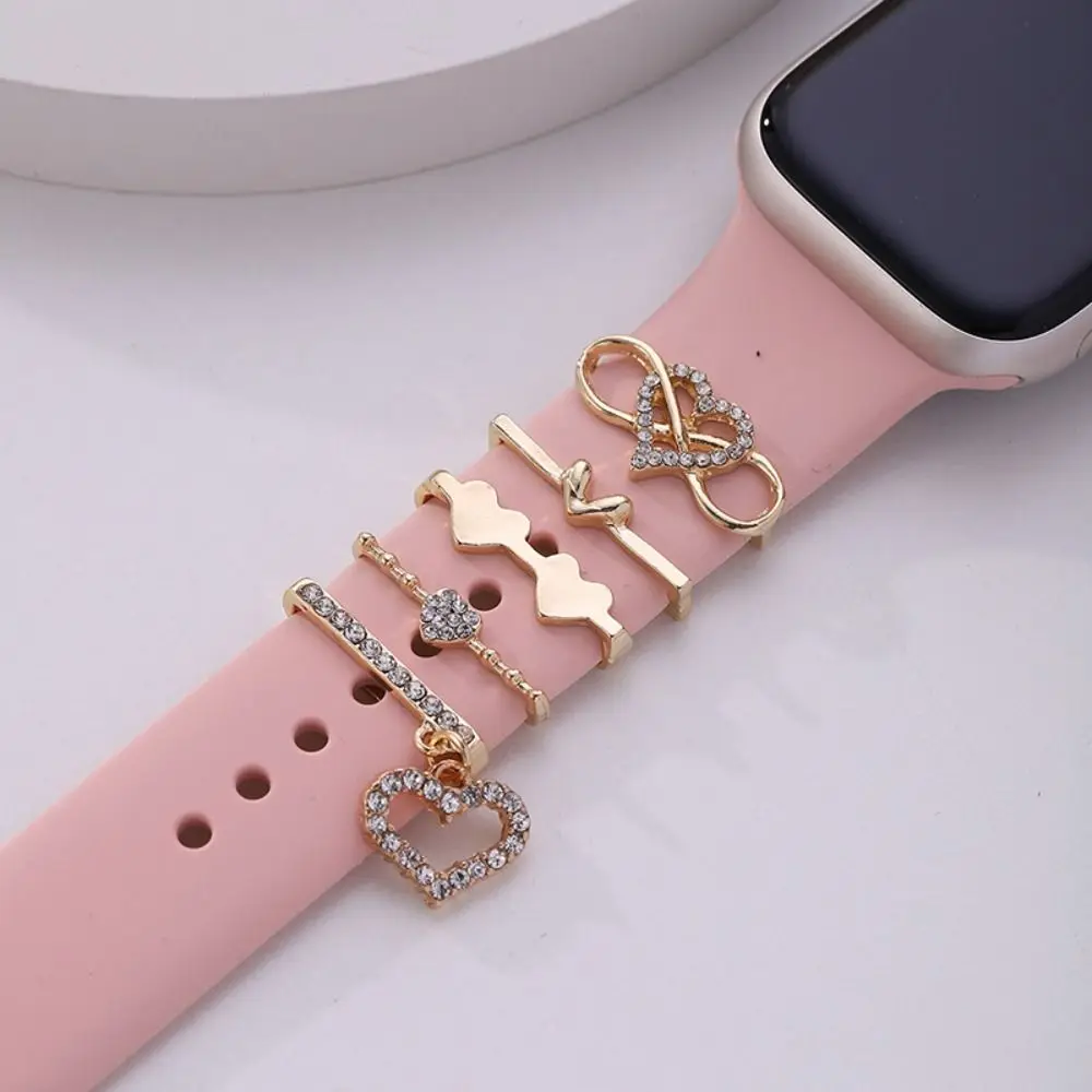 Correa de Metal con diamantes para reloj inteligente, anillo decorativo para Apple Watch, adorno de correa, accesorios para pulsera iwatch