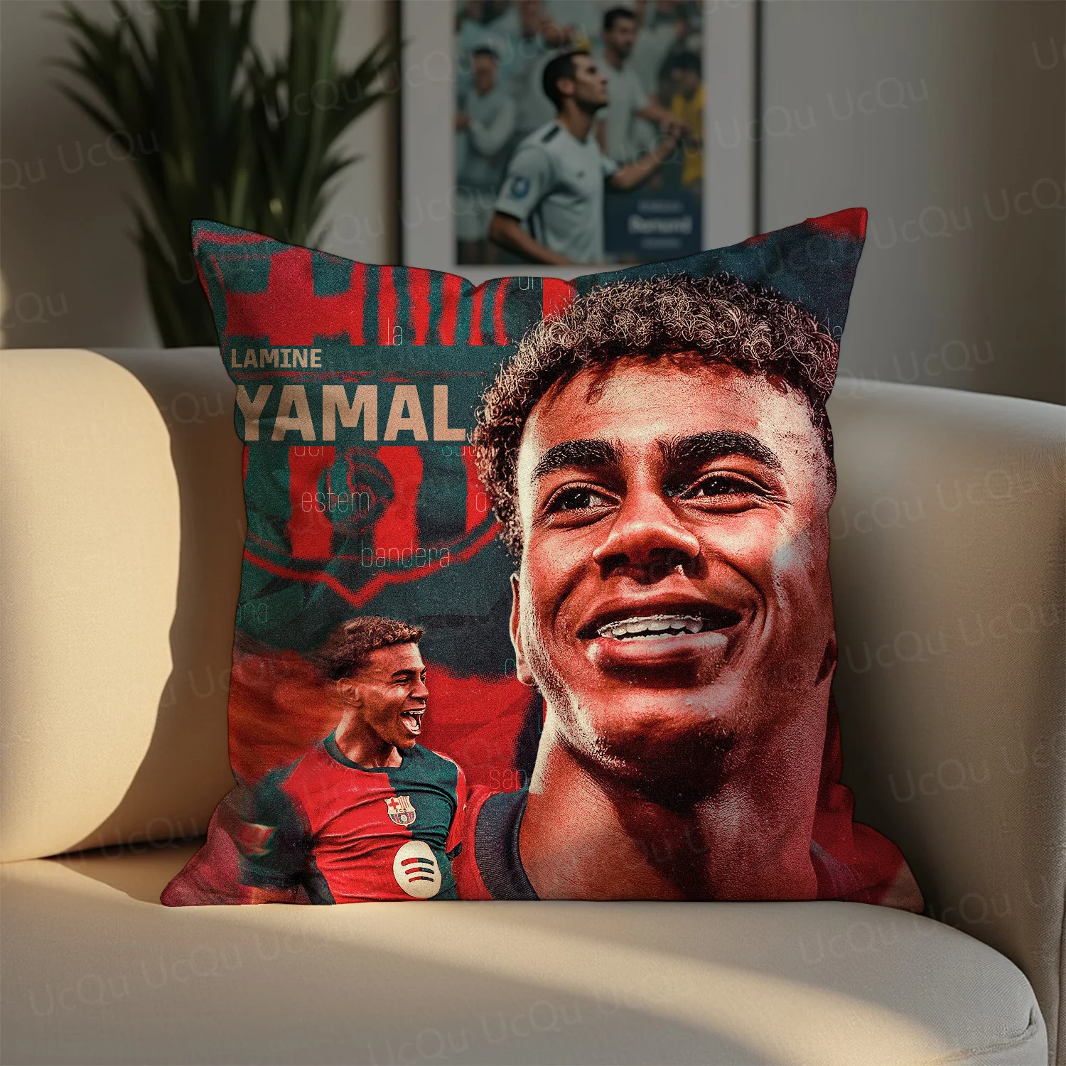 2025 New Arriavl Legend Lamine Yamal Throw pillow Cover Football Fans Legend Cushion Cover Zipper Size 450*450mm 3D Printed Gift