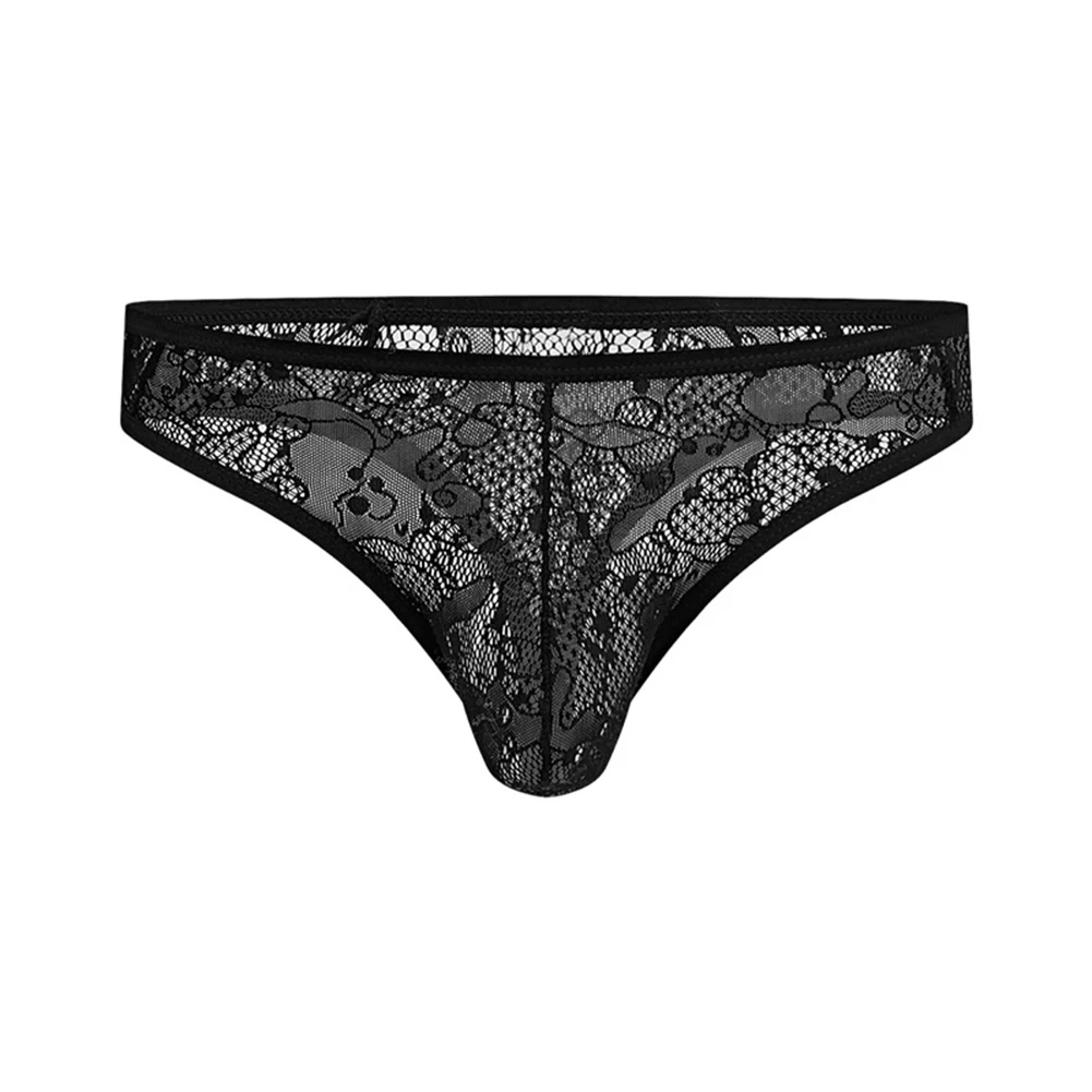 

Sexy Men's Panties See Through Lace Mesh Ultra-thin Briefs Gay Sissy Bulge Pouch Underwear Hombre Low Rise Trunks Underpants