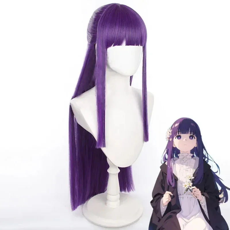 

Phelen Beyond Journey's End Anime Cosplay Wig Purple Blunt Bangs Synthetic Long Straight Wig Cute Girl Coser Buried Florian Wig