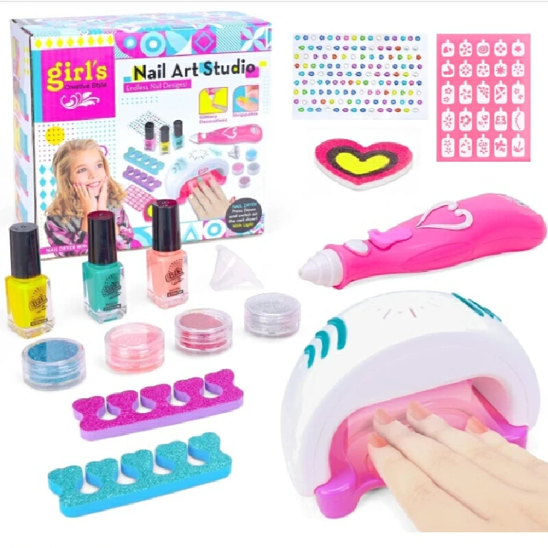 Gift Box Packaging Children'S Simulation Jewelry Household Cosmetics Diy Nail Pen Girl Nail Art Set Toy Birthday Holiday Gift