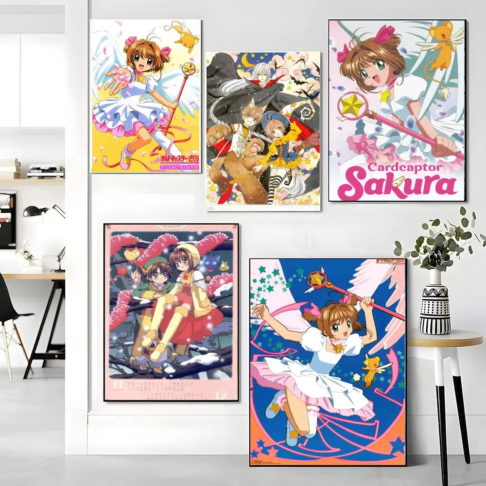 anime C-Cardcaptor Sakura-A Painting Calligraphy Boho Botanical Decor for Living Room Elegant Home Style