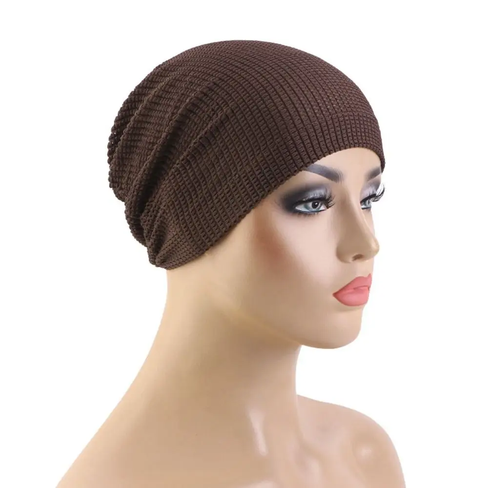 Versatile Multicolor Crinkle Hijab Turban Elastic Soft Headscarf Crinkle Texture Solid Color Turban Headwrap Chemotherapy Care