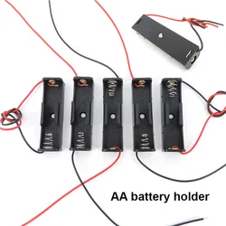 10 sztuk/5 sztuk 1xAA pojemniki 1.5V AA pojemnik na baterie pudełko do przechowywania 1 gniazdo pojemnik na baterie z przewodem