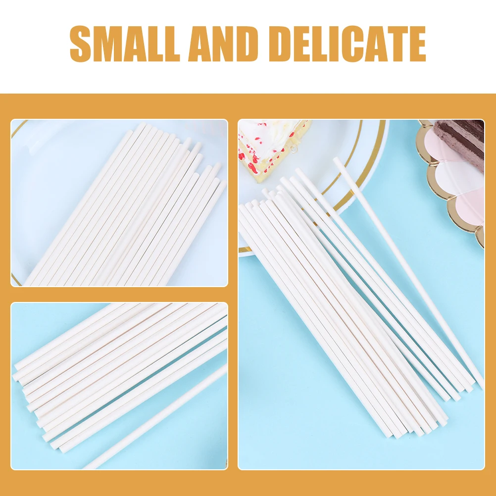 

300 Pcs 15cm x Lollipop Sucker Sticks Stick 4mm Candy Paper Lollipop Sticks Making Cake Pop Tools Reusable Bulk
