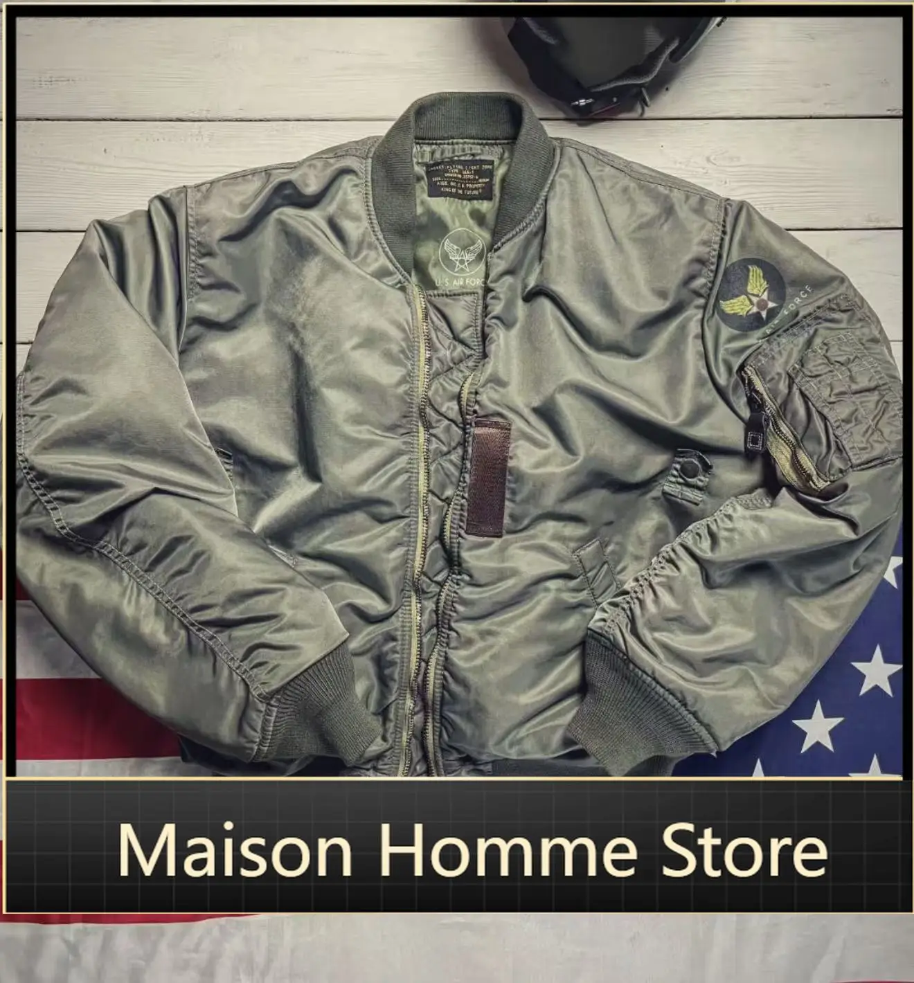 High Quality Wool Padded Coat Men's Outerwear For Autumn Winter Daily Motorcycl Unisex Vintage Classic MA-1 Flight Bomber Jacket