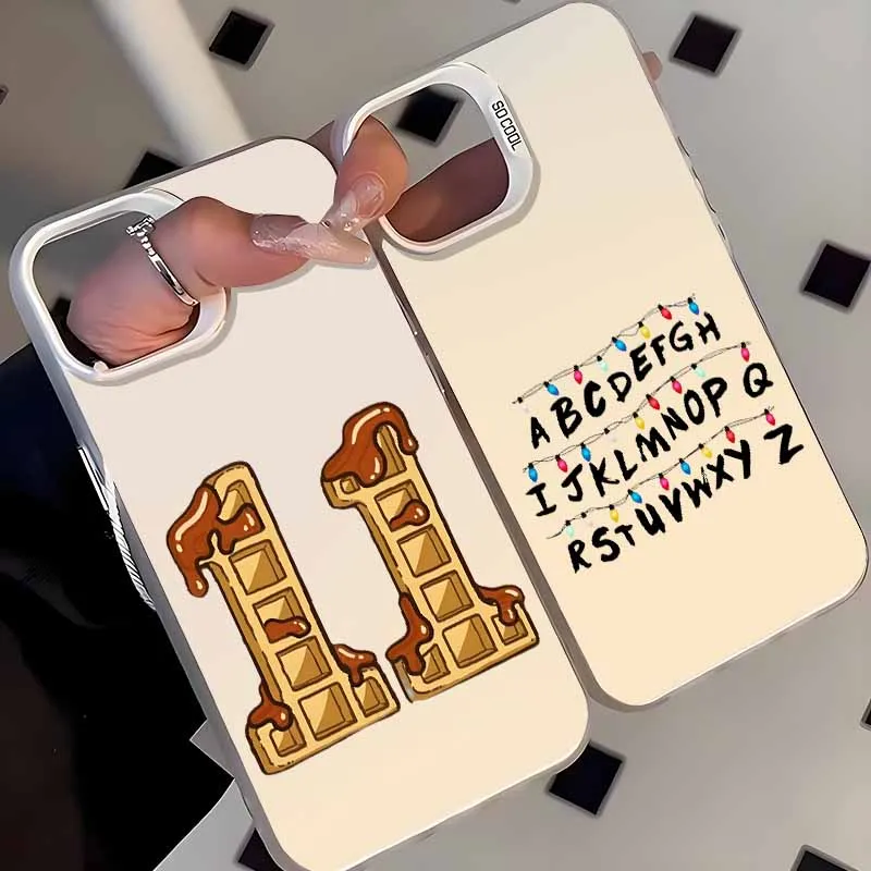 موضة أنيمي مصباح البسكويت 11 غطاء لابل آيفون 17 16E 16 15 14 13 12 ميني برو ماكس بلس حافظة هاتف فضية ملونة #3