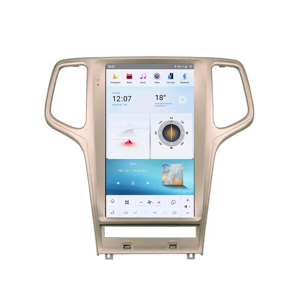 13.6inch CarPlay Navigation Retrofit for Jeep Grand Cherokee 2010-2013 with Large Central IPS Display on Dashboard
