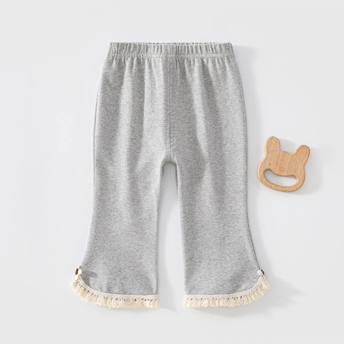 Soft Cotton Baby Girl Pants Convertible Split Crotch Toddler Trousers Bowknot Applique Elastic Waist Leggings Spring Autumn 1-3Y