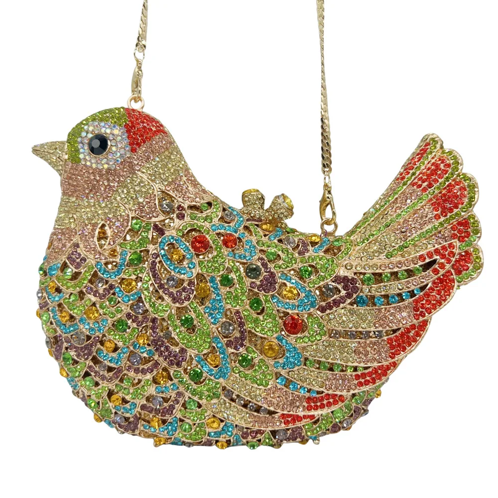 

Rhinestone and Pigeon Shape Women's Clutch Bag crystal and rhinestone evening bags designer evening crystal bag