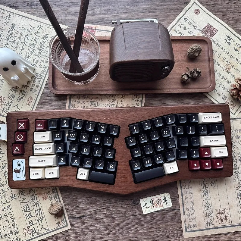 

Alice Layout Keyboard Kit Customized Walnut Wood Hot Swap Tri-mode ISO Keyboard Kit Gasket Gaming Office Mechanical Keyboard