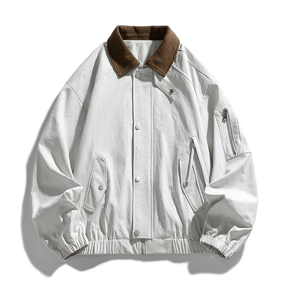 Spring Autumn Cargo Jacket Men 9XL Plus Size Fashion Casual Jacket Coat Male Button Jacket Big Size