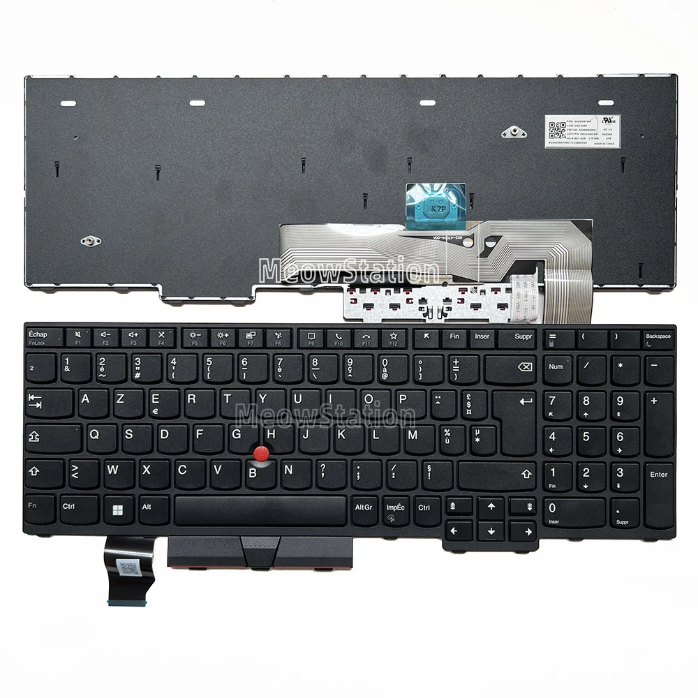 Клавиатура США/Французского языка с трекпором для Lenovo ThinkPad L15 Gen 1 20U3 20U4 20U7 20U8, L15 Gen 2 20X3 20X4 20X7 20X8,T15P Gen 1 Gen 2 Gen 3,P15V Gen 1 Gen 2 Gen 3, без подсветки