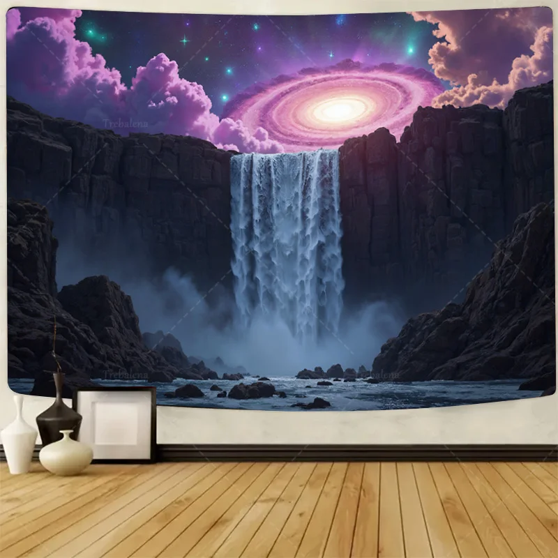 

1шт настенный гобелен Галактика водопад гобелен-космический пейзаж настенный художественный декор