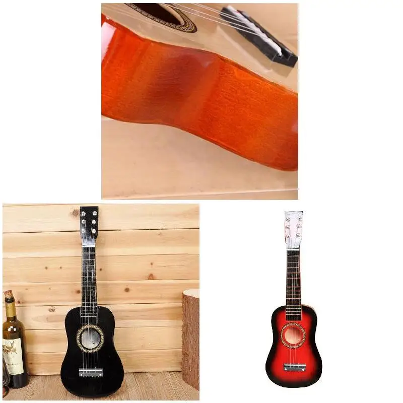 Kids Guitar Musical Toys with 6 Strings Educational Musical Instruments for Children With 6 String 21Inch Wood Durable