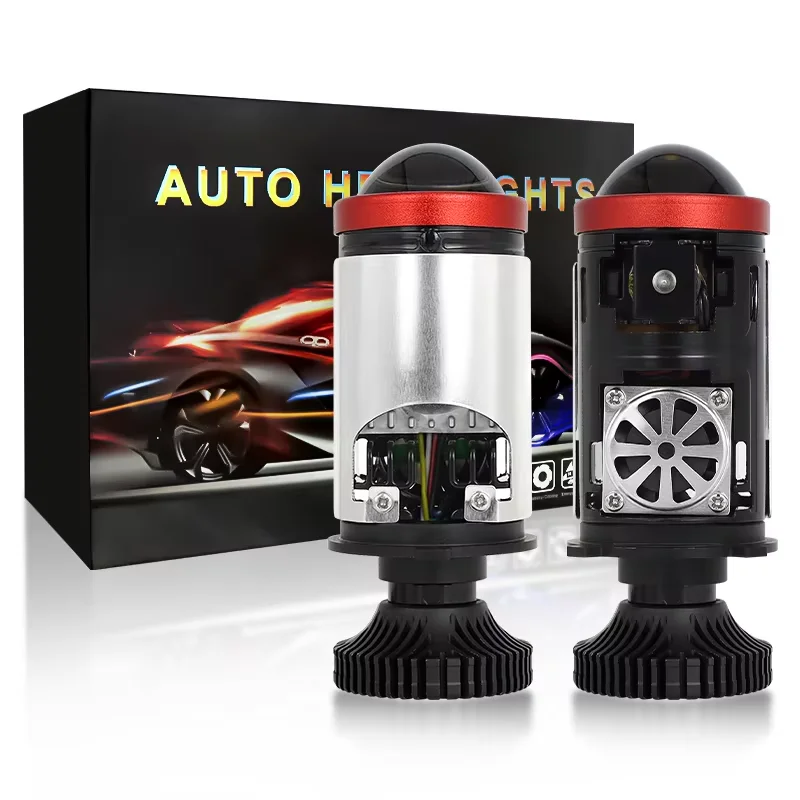 H4 LED Headlight Car Lamp Mini Projector Lens Automobles Bulb 5500K 90W Conversion Kit Hi/Lo Beam Turbo Fan Car Light 12V LHD