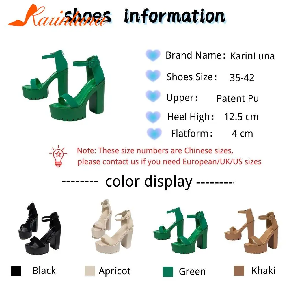 Platform Heels Sandals For Women 2023 Summer Buckle Strap Thick Heels Sandals Simply Casual Comfort Walking Green Heels Shoes