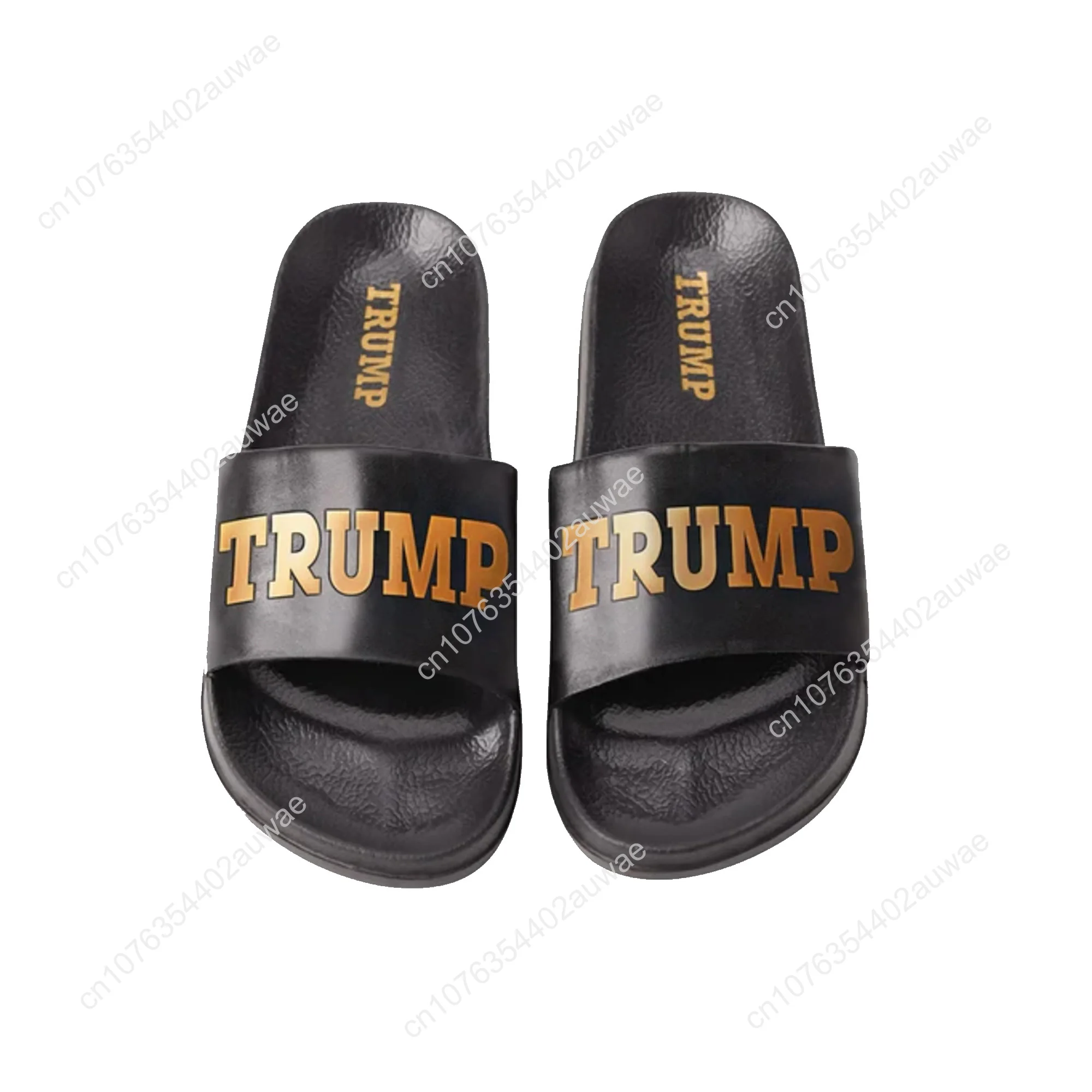 Trump Shoes Gold Slides 2024 MAGA Never Surrender Fight Men Women Happy Flops Indoor Sandals Bathroom Shower Beach Home Slippers